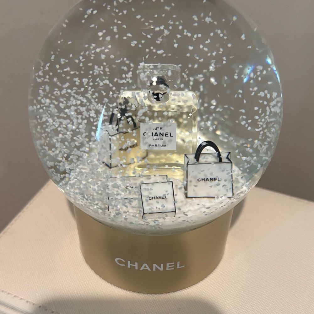 CHANEL Snow Globe with Gold Base